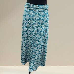 Teal Boho Print Maxi Skirt 🌿